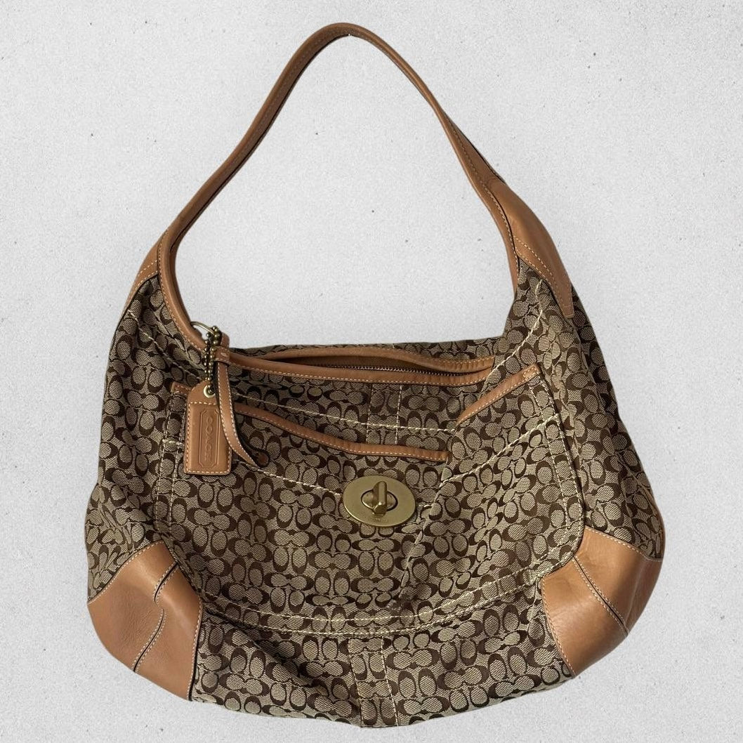 Authentic Vintage Coach Signature Ergo Hobo Bag