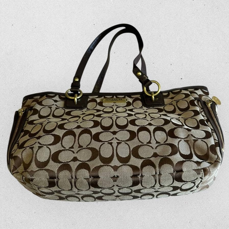 Authentic Vintage Coach Signature Gallery Zip Tote Bag