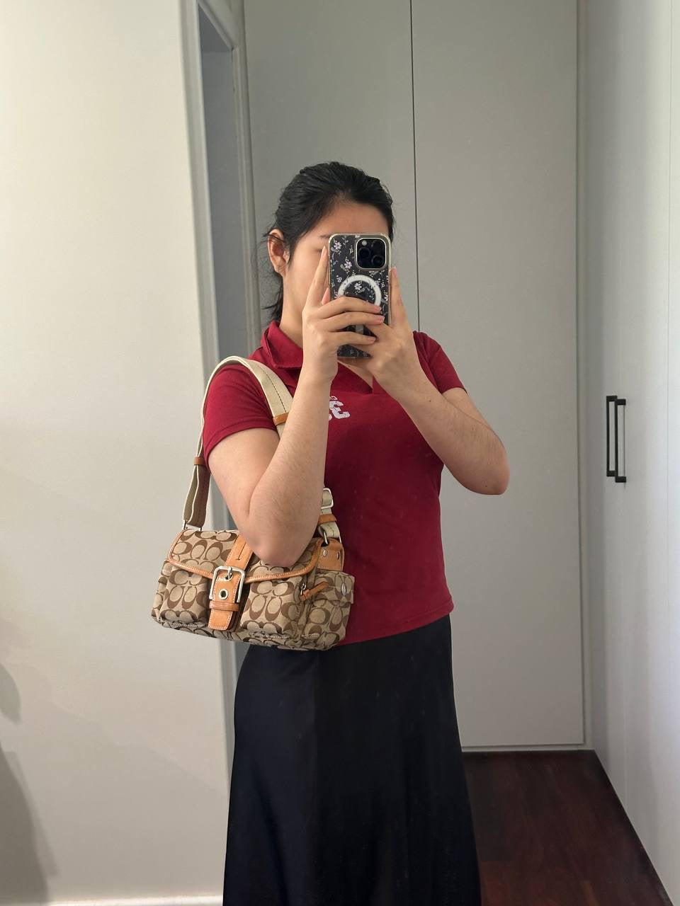 Authentic Vintage Coach Cargo Signature Shoulder Bag