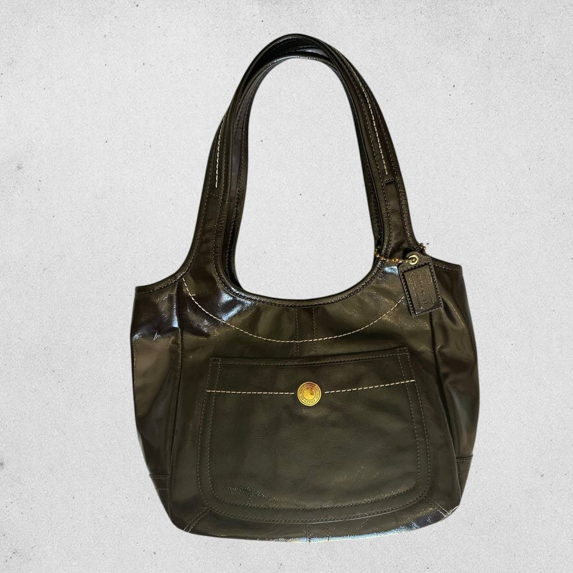 Authentic Vintage Coach Ergo Patent Leather Shoulder Bag