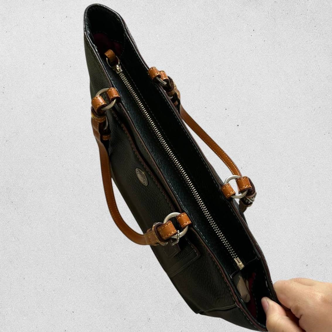 Authentic Vintage Coach Grained Leather Tote Bag