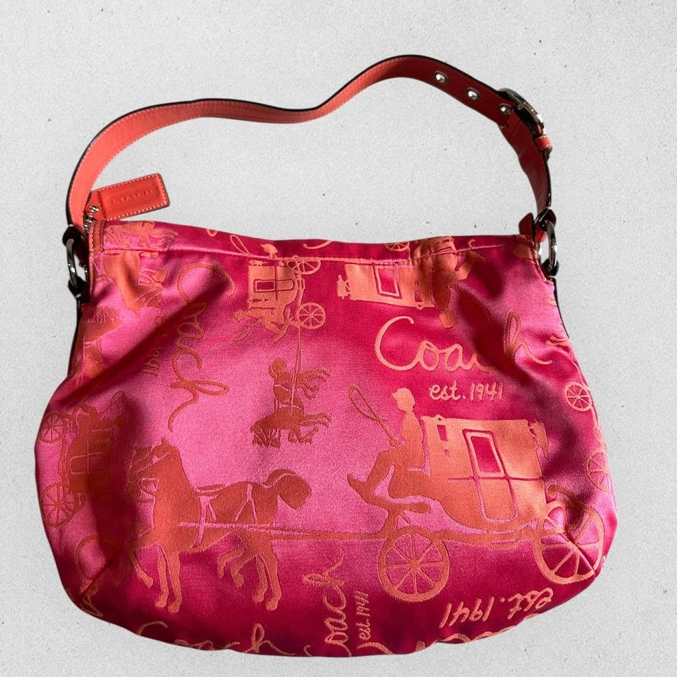 Authentic Vintage Coach Horse & Carriage Flap Hobo Bag