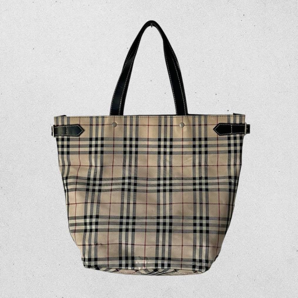 Authentic Vintage Burberry Nova Check Tote Bag