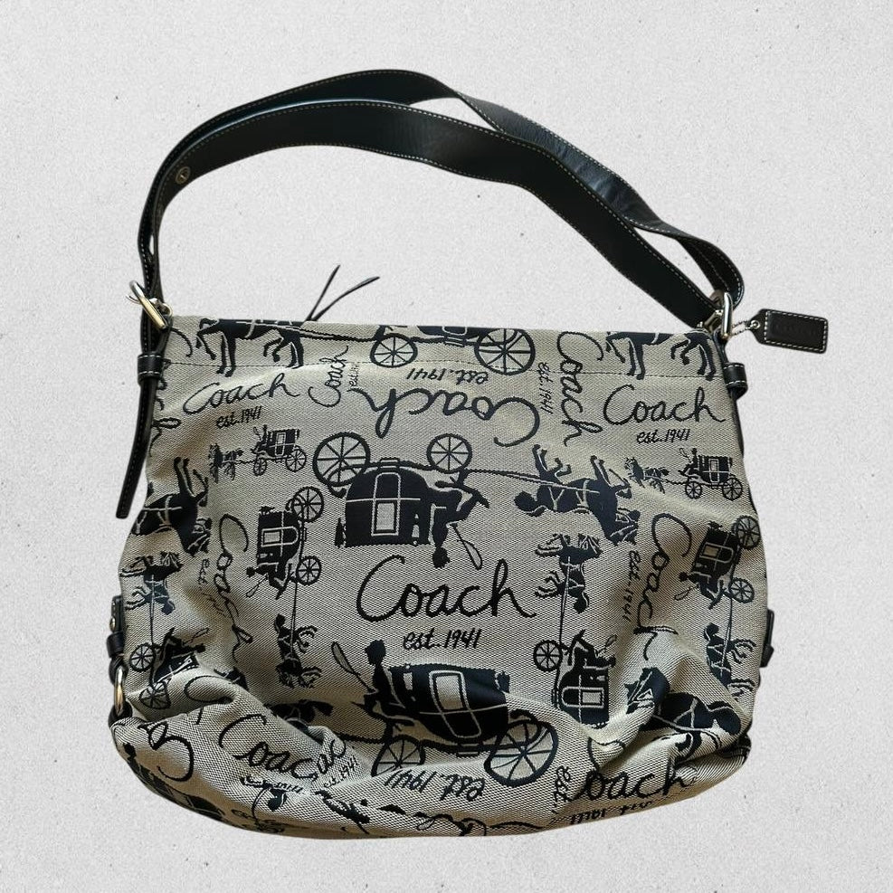 Authentic Vintage Coach Horse & Carriage Hobo Bag