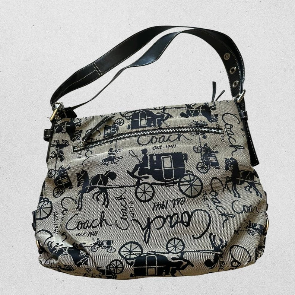 Authentic Vintage Coach Horse & Carriage Hobo Bag