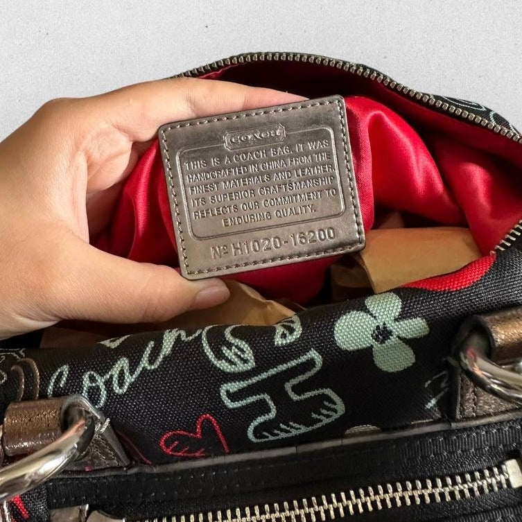 Authentic Vintage Coach Poppy Graffiti Bowling Bag