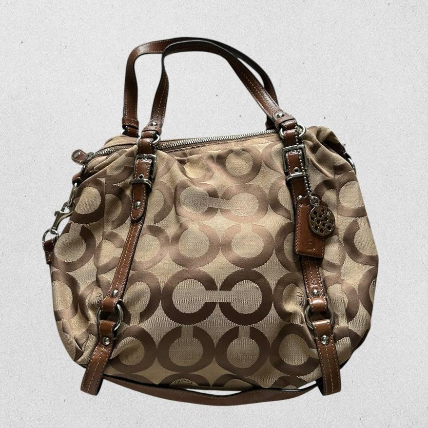 Authentic Vintage Coach Signature Canvas Two Ways Shoulder Bag