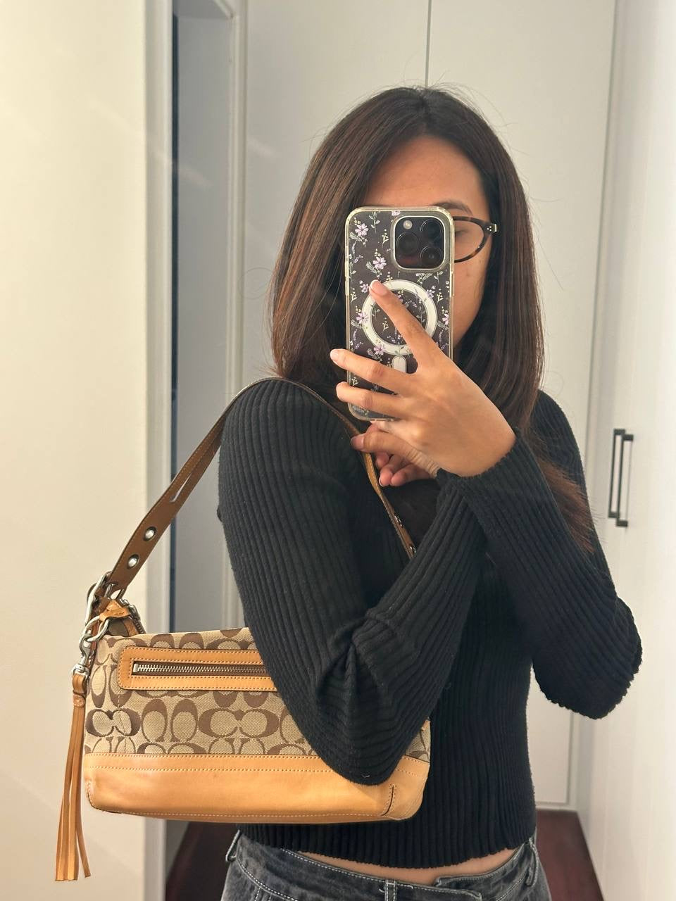 Authentic Vintage Coach Signature Shoulder Bag