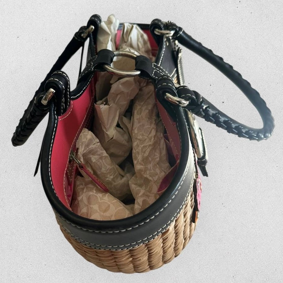 Authentic Vintage Coach Soho Butterfly Straw Bag Limited Edition