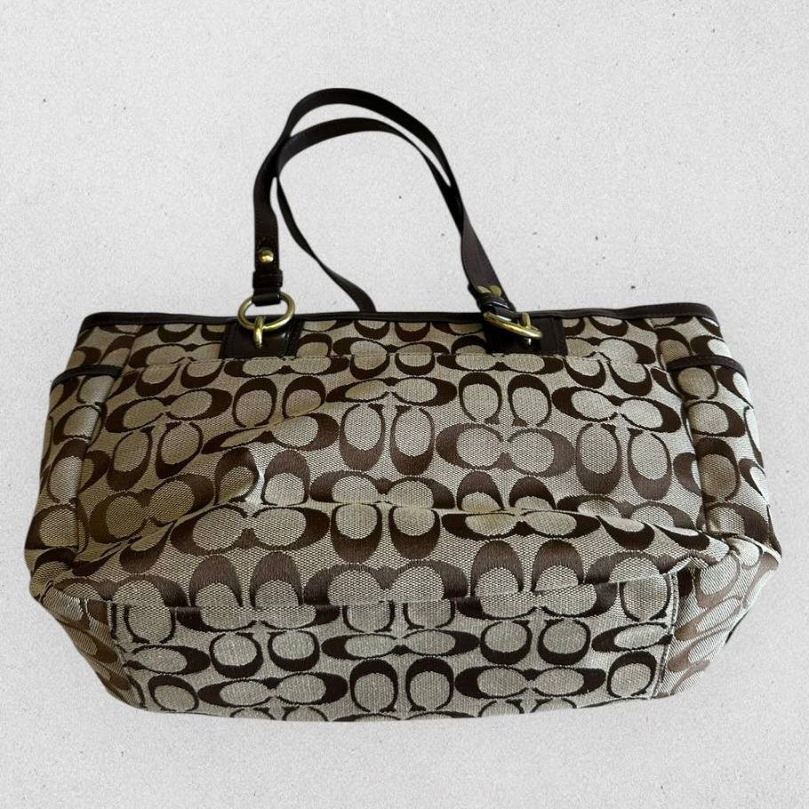 Authentic Vintage Coach Signature Gallery Zip Tote Bag