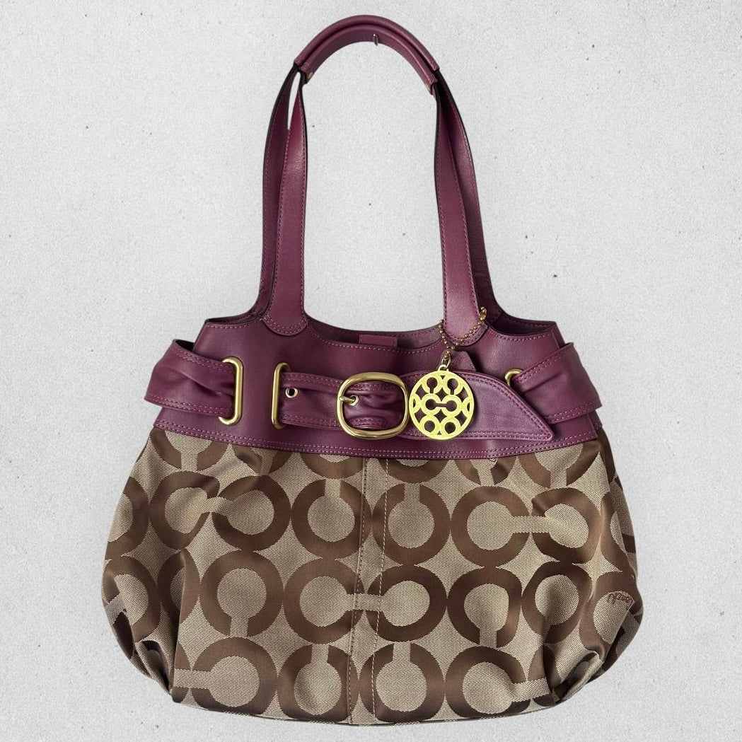 Authentic Vintage Coach Op Art Buckle  Tote Bag