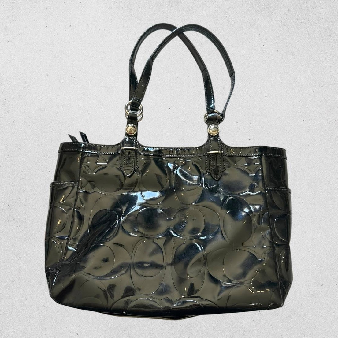 Authentic Vintage Coach Patent Leather Tote Bag