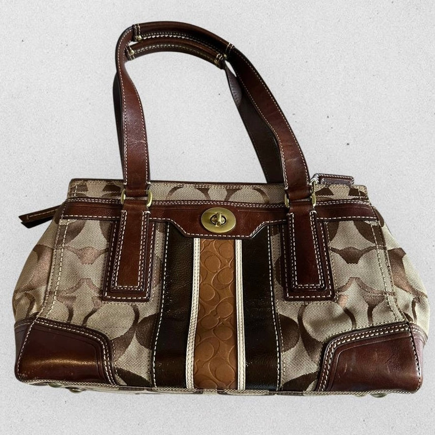 Authentic Vintage Coach Signature Hampton Patchwork Shoulder Bag