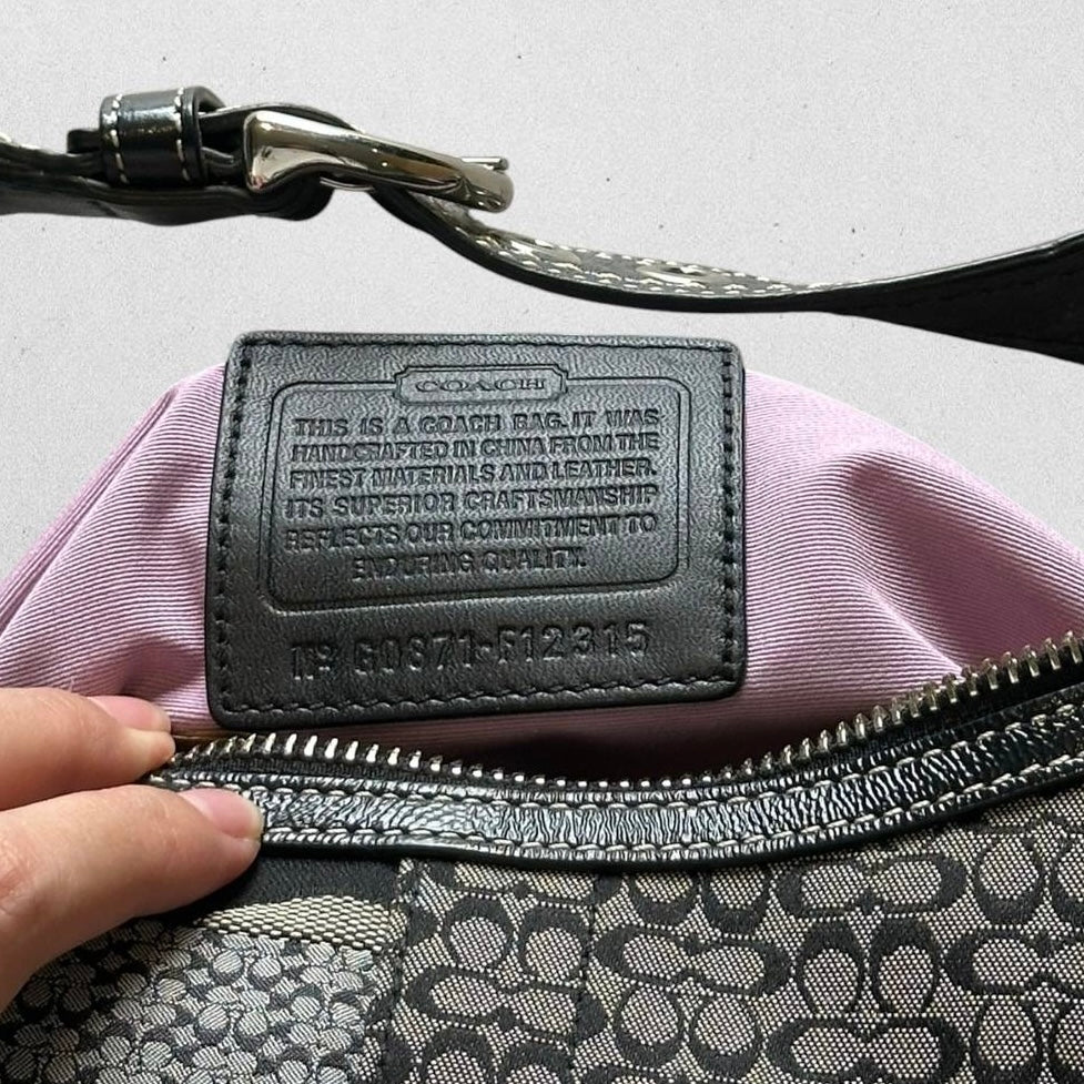 Authentic Vintage Coach Croissant Patchwork Shoulder Bag Rare