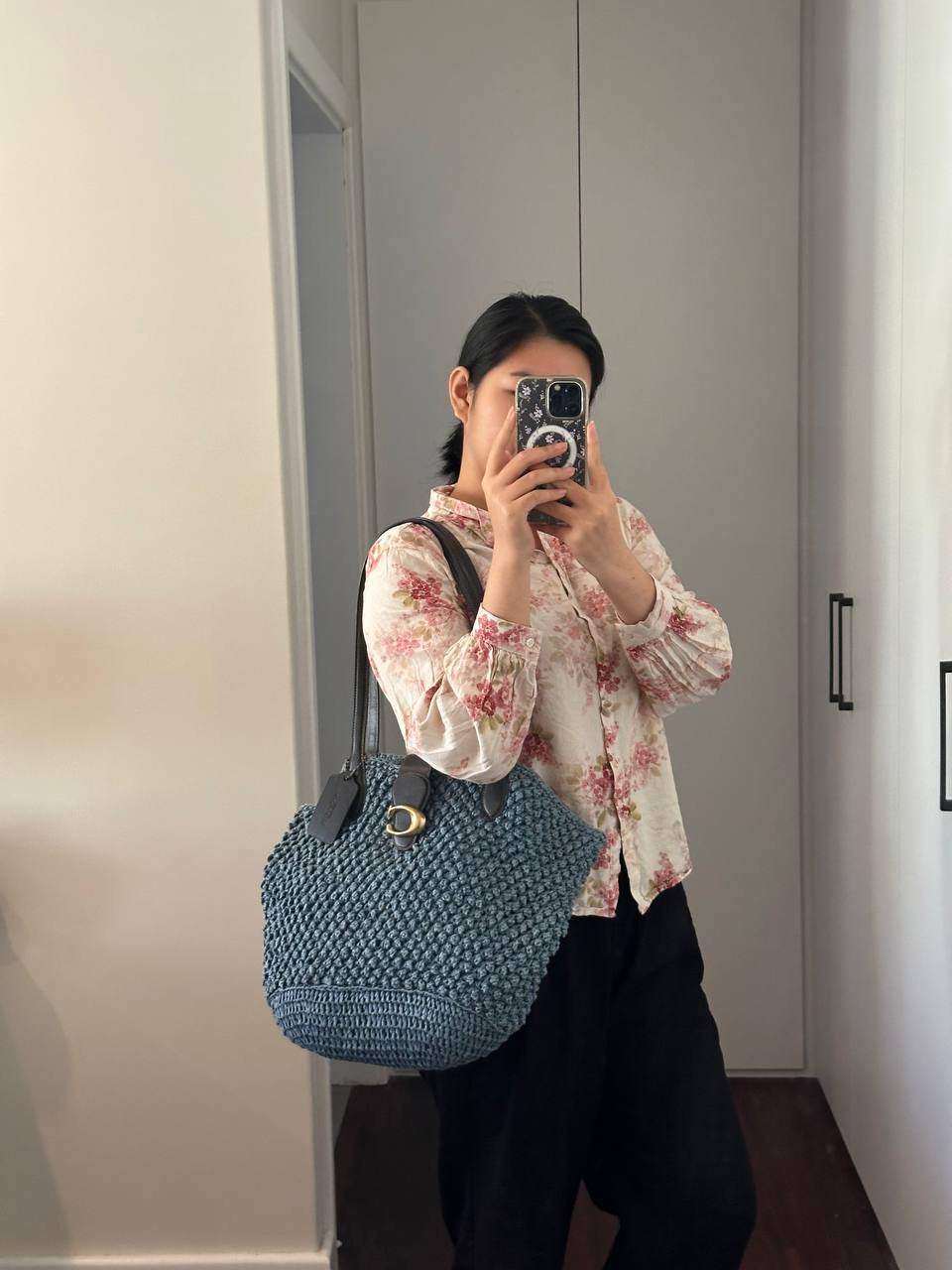 Authentic Coach Straw Tote Bag