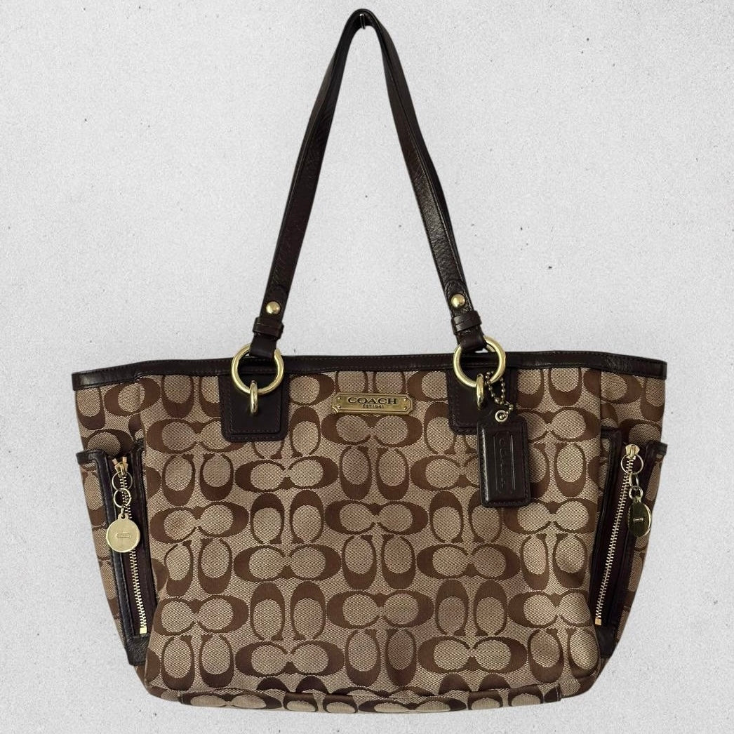 Authentic Vintage Coach Signature Zip Tote Bag