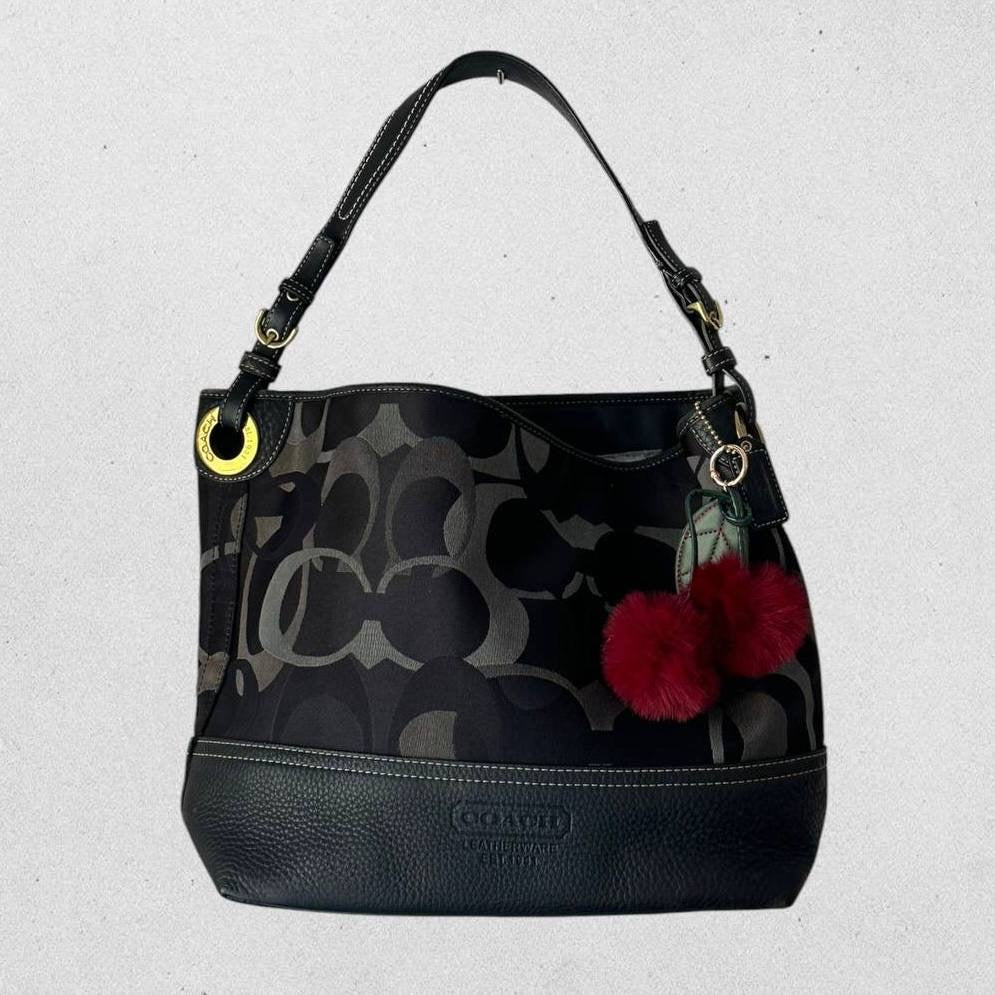 Authentic Vintage Coach Canvas Hobo Bag