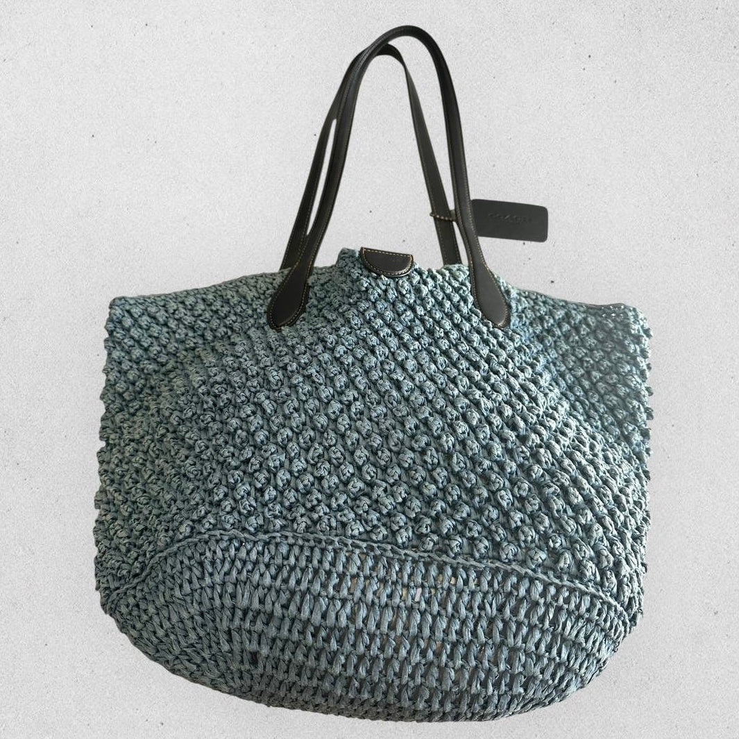 Authentic Coach Straw Tote Bag