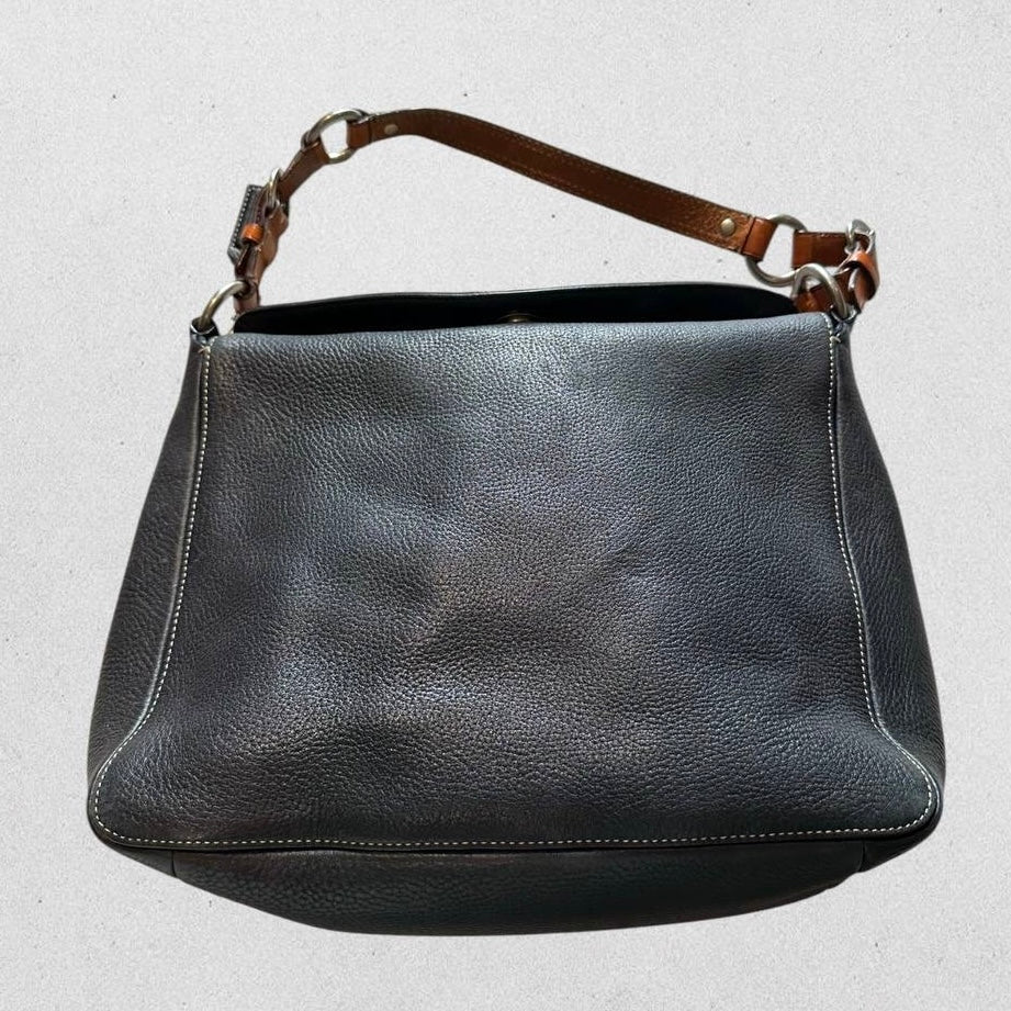Authentic Vintage Coach Eddie Turnlock Pebbled Leather Shoulder Bag