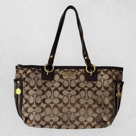Authentic Vintage Coach Signature Gallery Zip Tote Bag