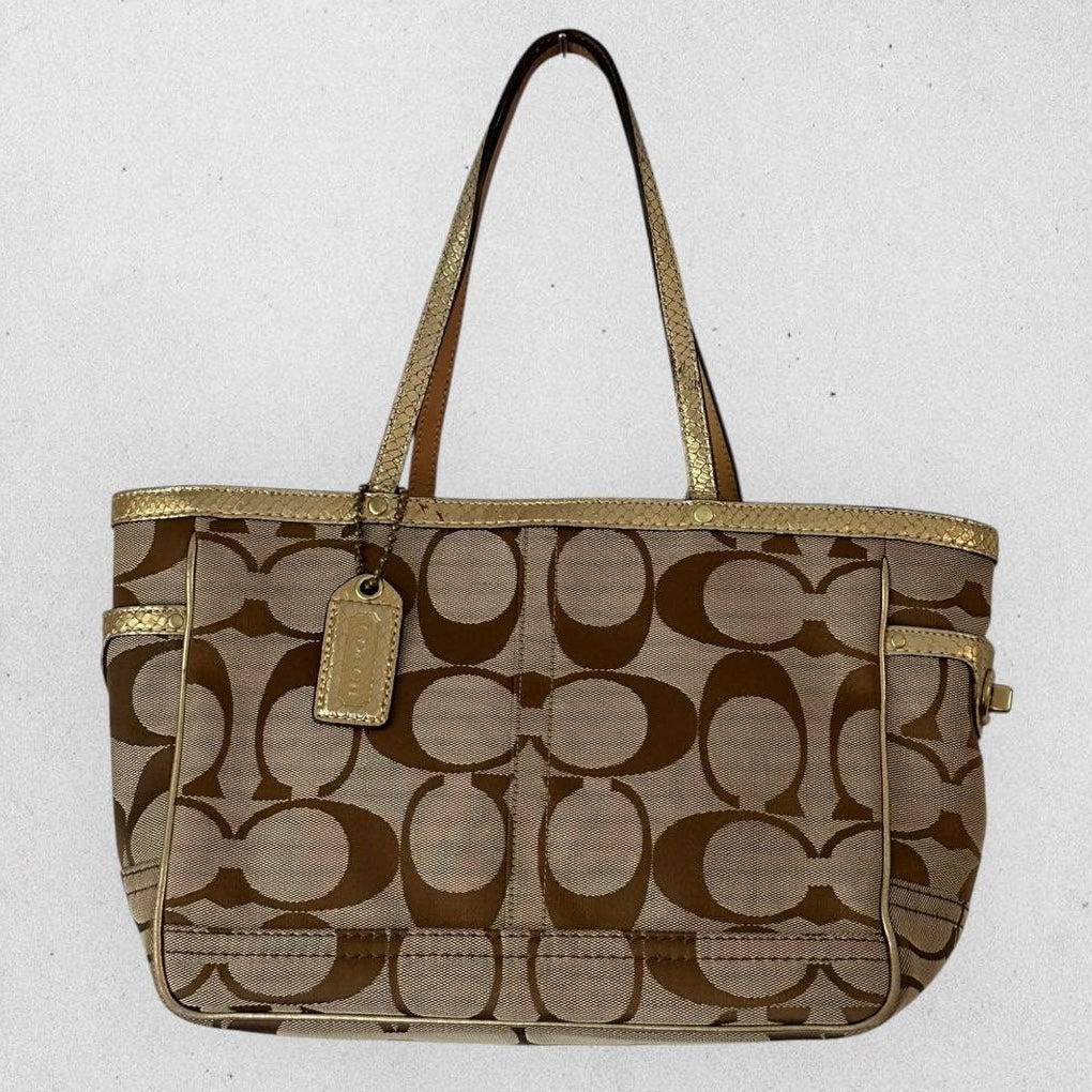 Authentic Vintage Coach Signature Canvas Tote Bag
