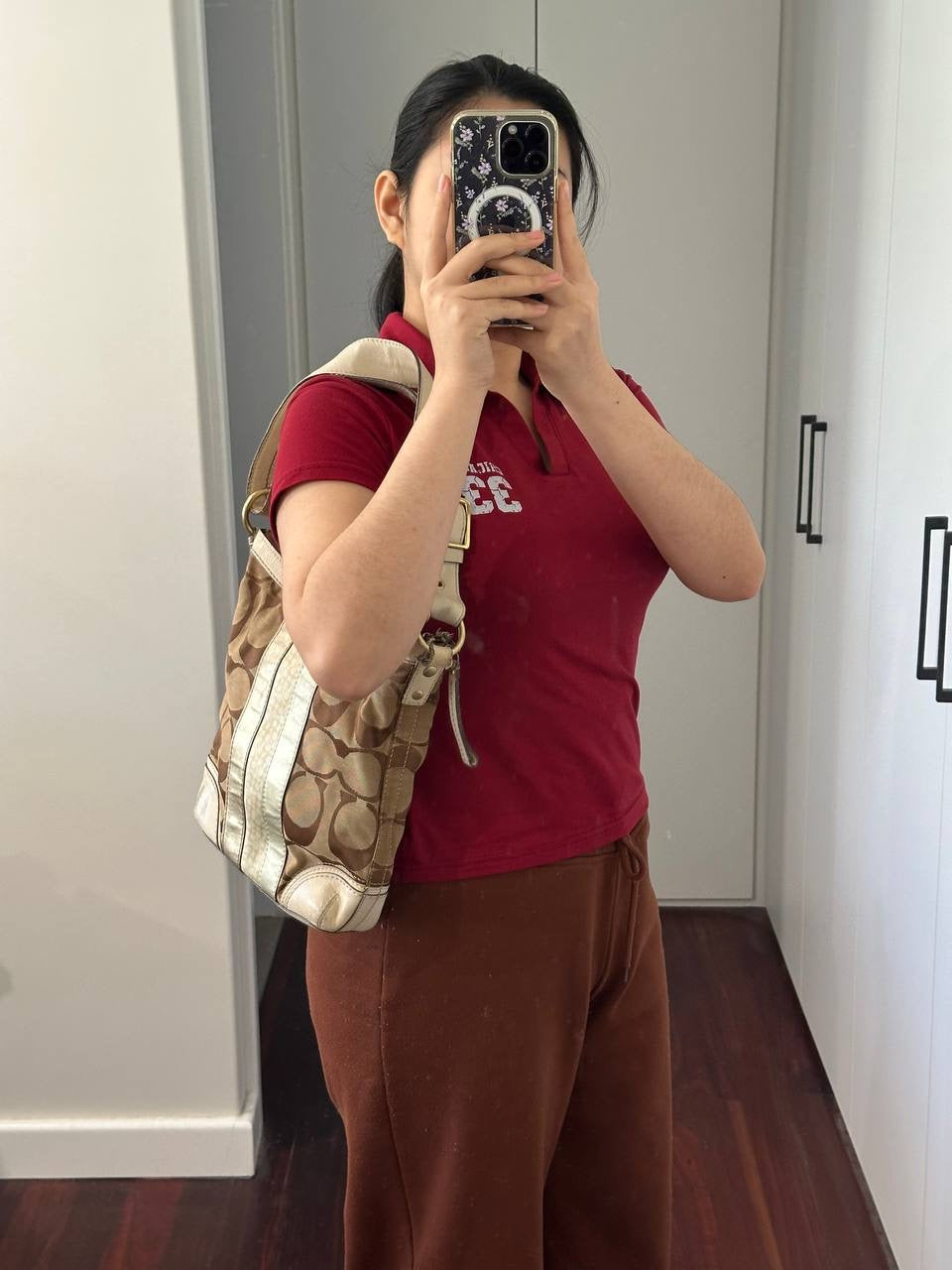 Authentic Vintage Coach Signature Shoulder/Crossbody Bag
