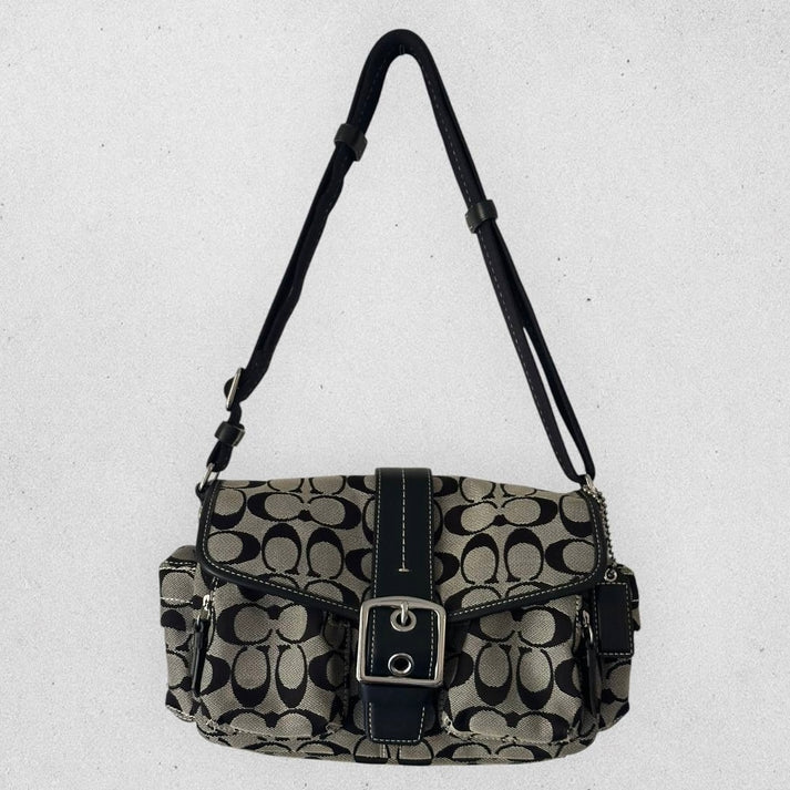 Authentic Vintage Coach Cargo Pocket Signature Shoulder Bag