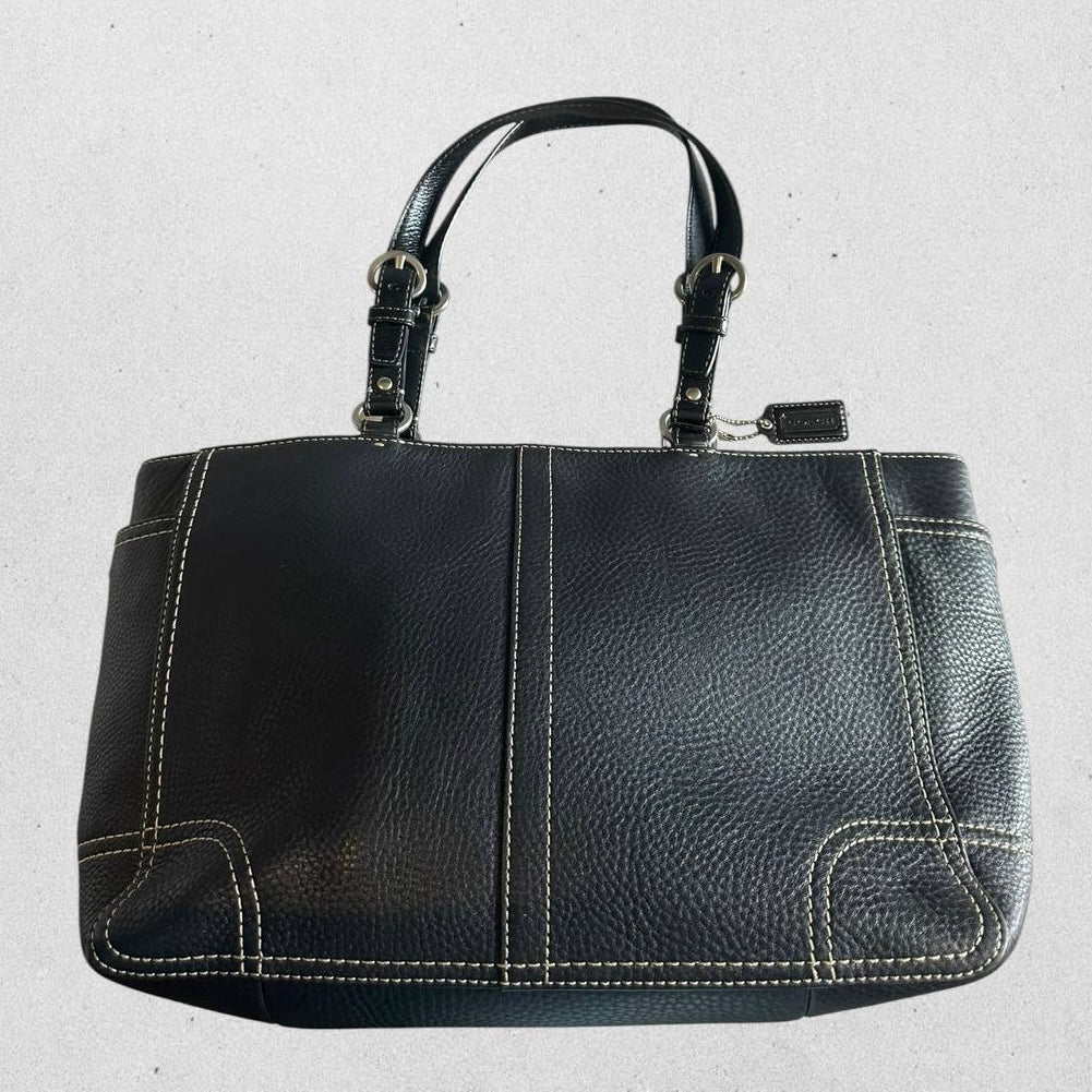 Authentic Vintage Coach Pebbled Leather Tote Bag