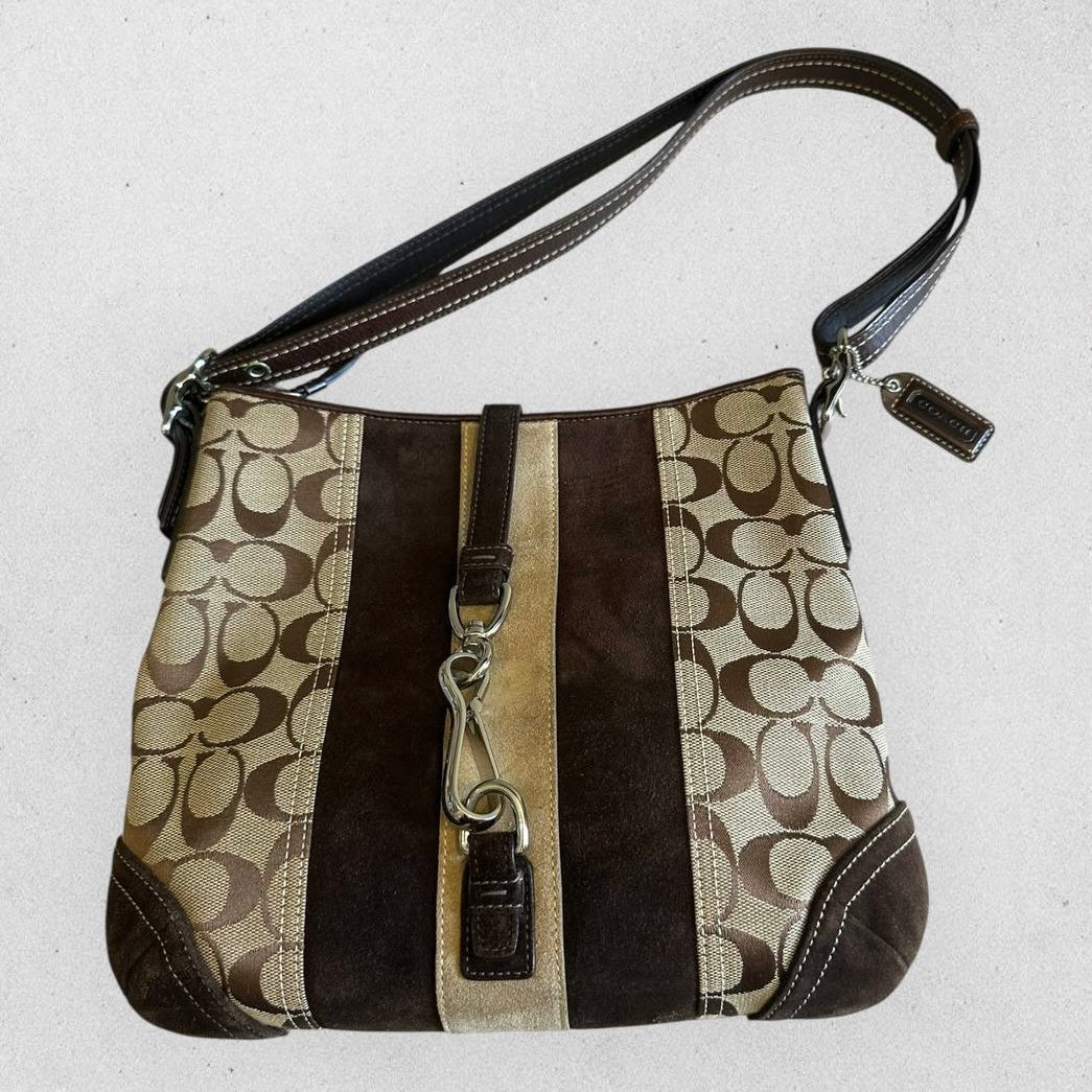 Authentic Vintage Coach Hampton Suede Shoulder Bag
