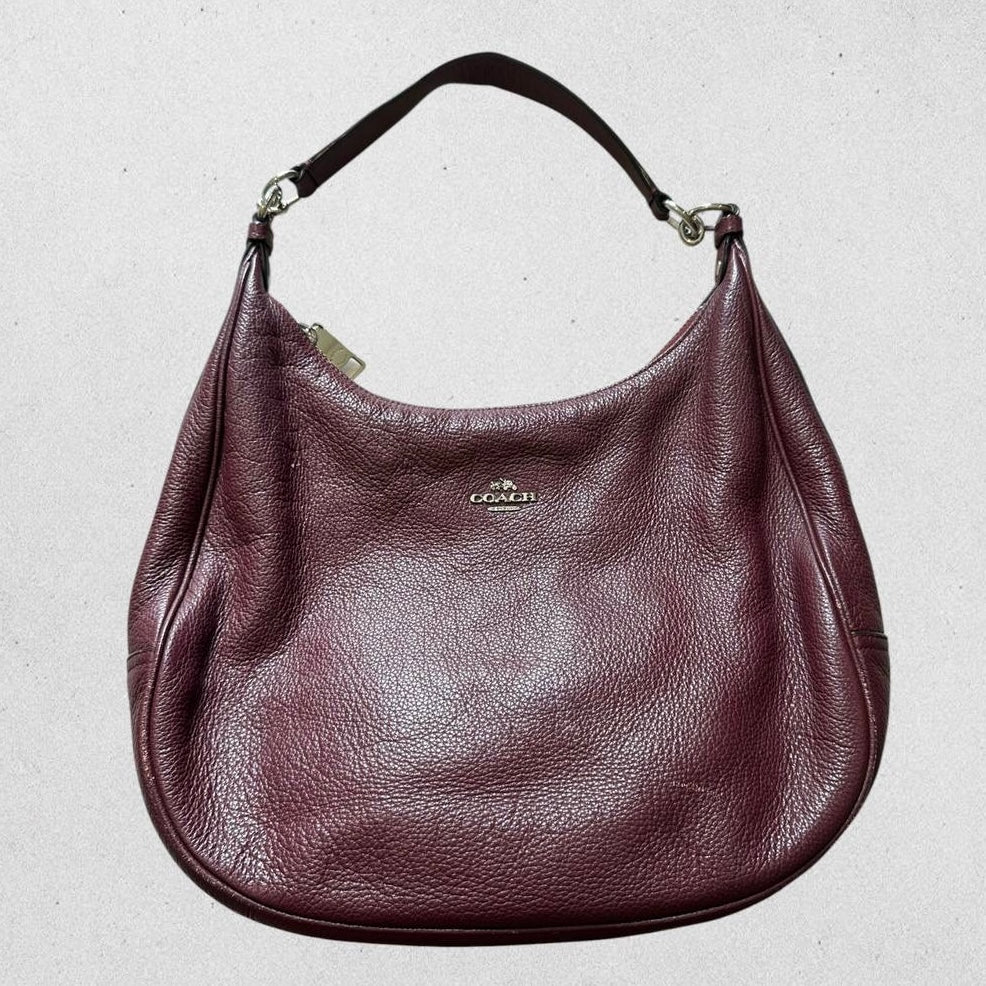 Authentic Vintage Coach Burgundy Leather Hobo Bag