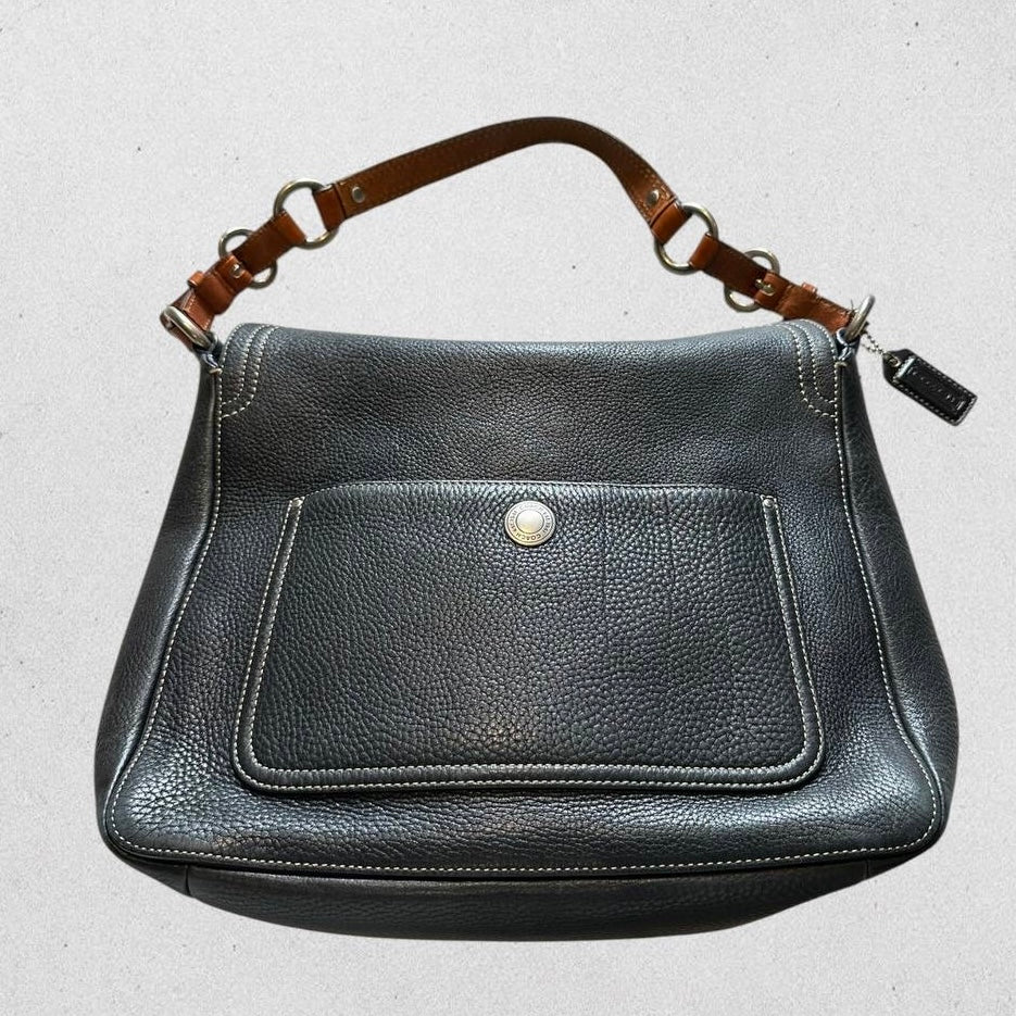 Authentic Vintage Coach Eddie Turnlock Pebbled Leather Shoulder Bag
