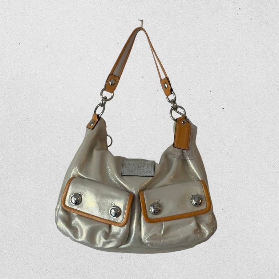 Authentic Vintage Coach Poppy Metallic Hobo Bag