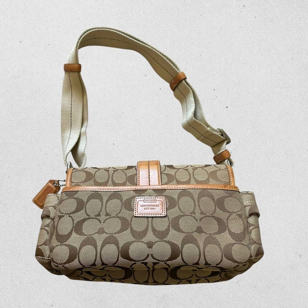 Authentic Vintage Coach Cargo Signature Shoulder Bag