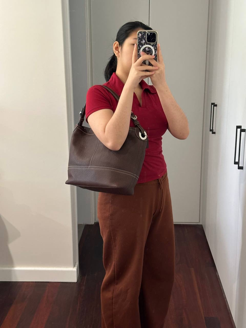 Authentic Vintage Coach Brown Leather Tote Bag