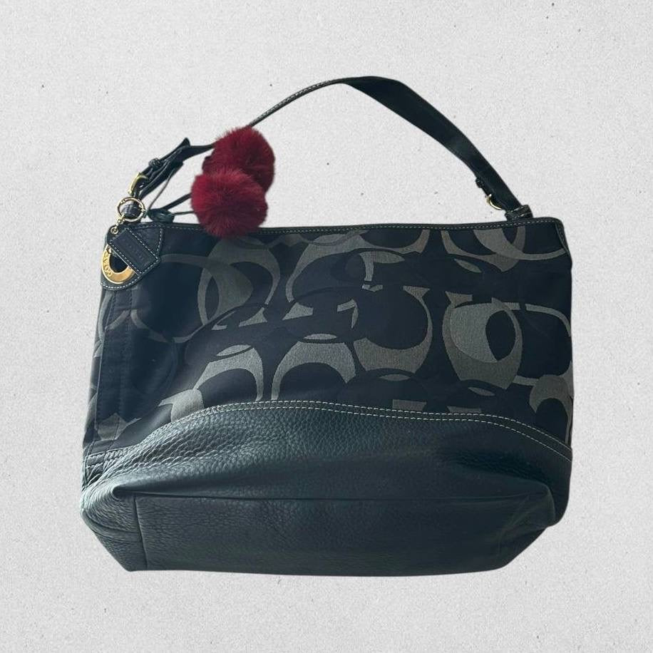 Authentic Vintage Coach Canvas Hobo Bag