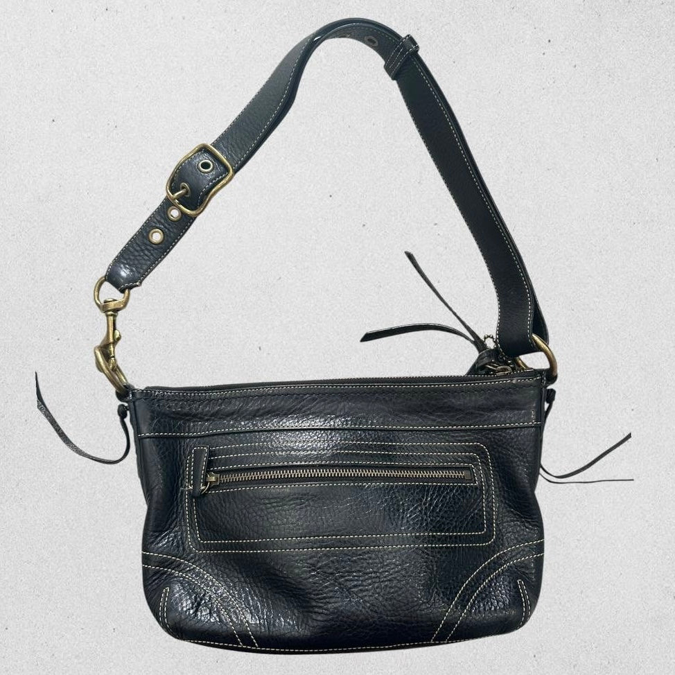 Authentic Vintage Coach Grained Leather Shoulder/Crossbody Bag