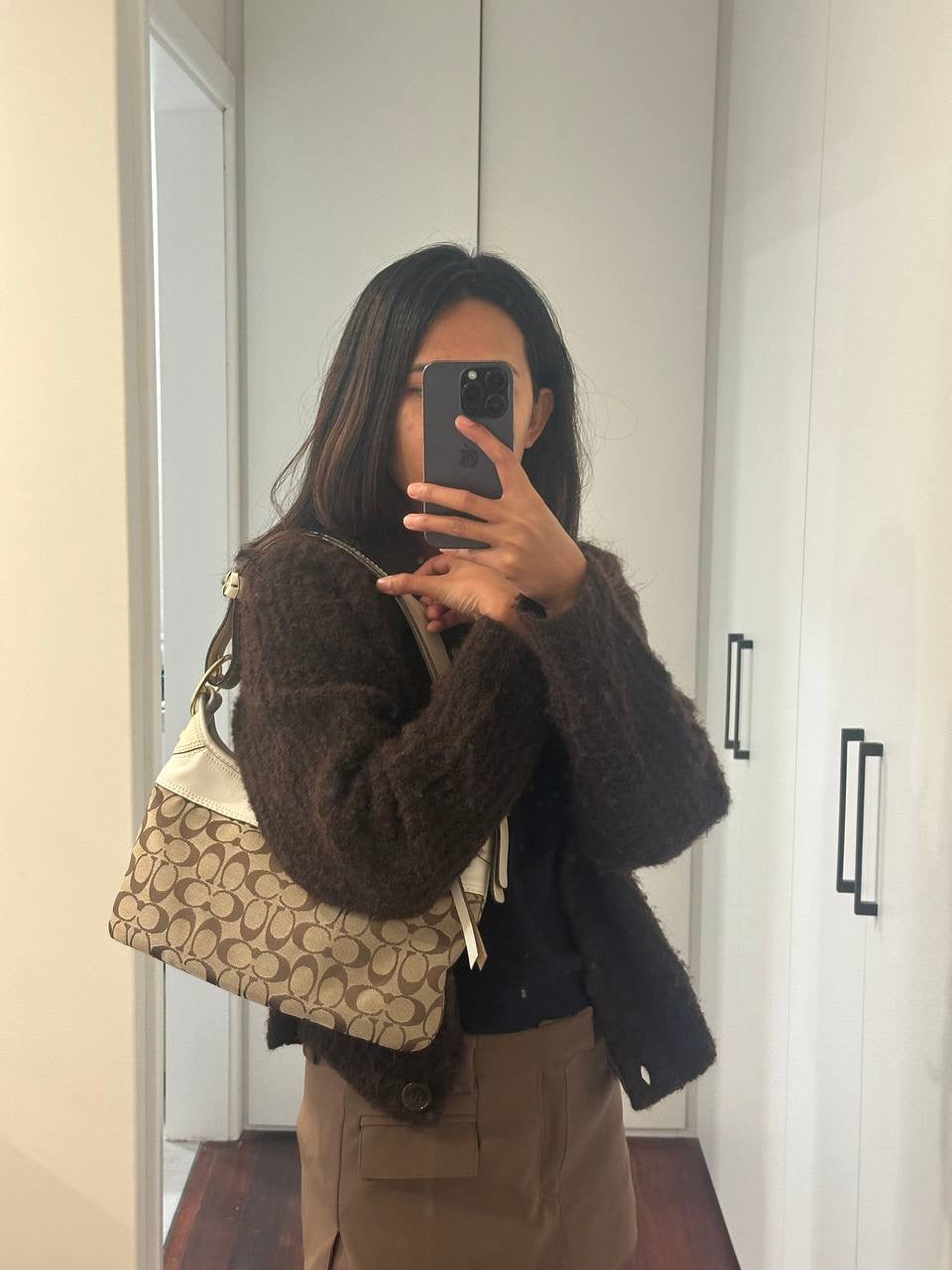 Authentic Vintage Coach Signature Shoulder/Crossbody Bag