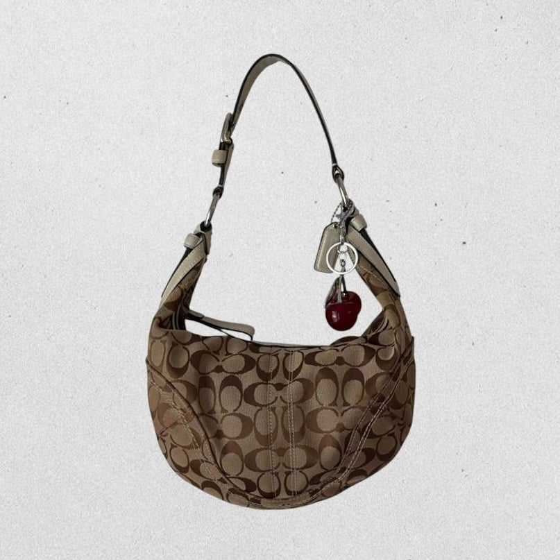 Authentic Vintage Coach Croissant Signature Shoulder Bag Rare