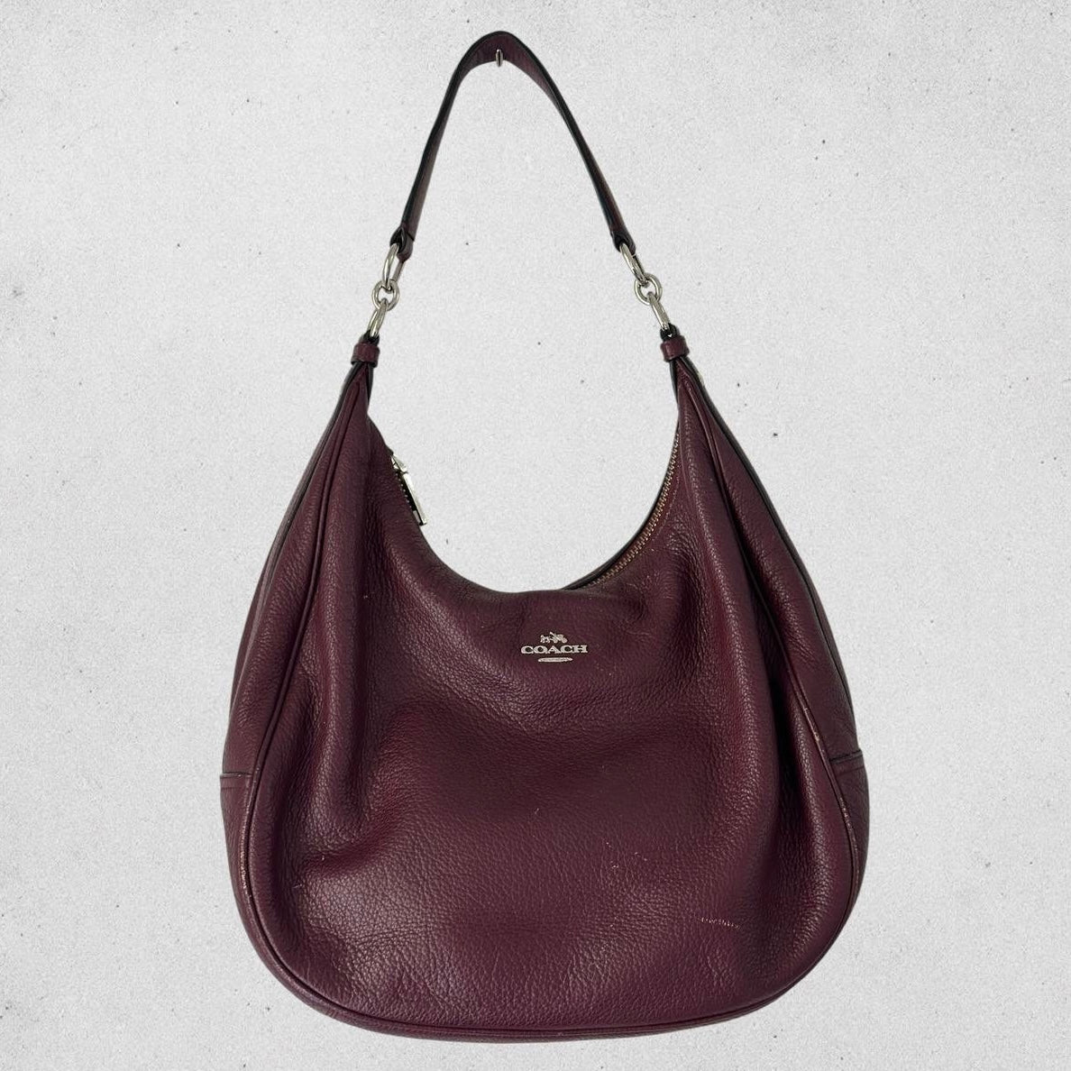 Authentic Vintage Coach Burgundy Leather Hobo Bag