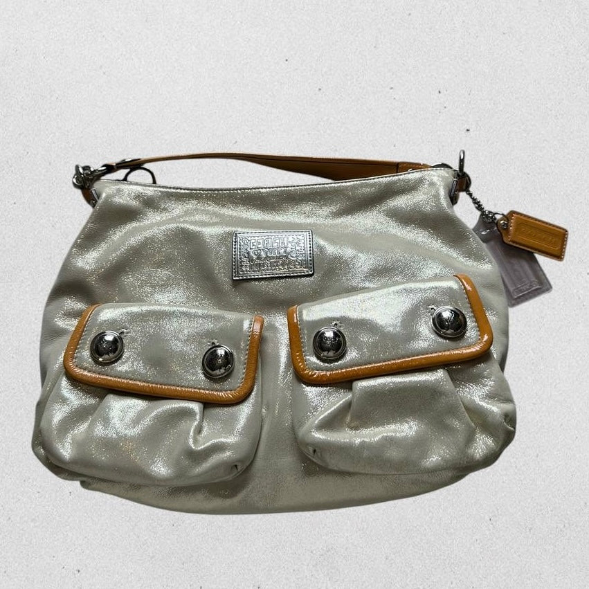 Authentic Vintage Coach Poppy Metallic Hobo Bag