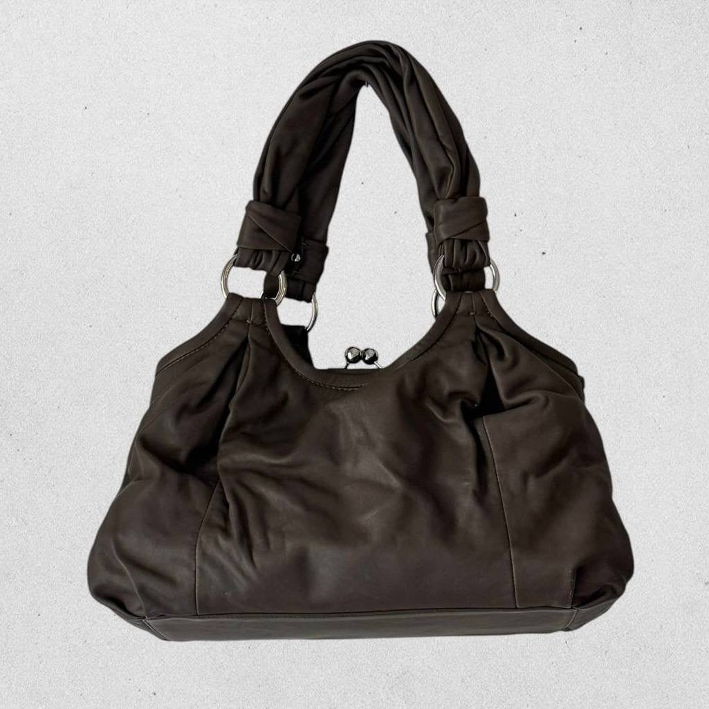 Authentic Vintage Coach Parker Kisslock Leather Shoulder Bag