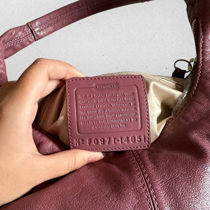 Authentic Vintage Coach Crescent Leather Hobo Bag