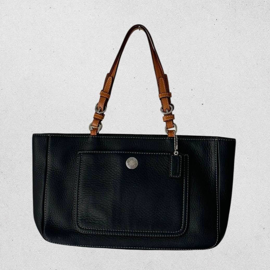 Authentic Vintage Coach Grained Leather Tote Bag