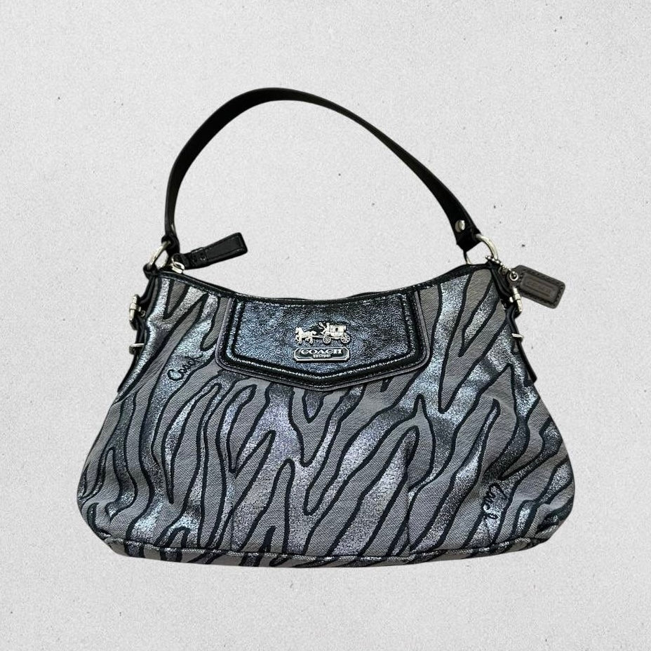 Authentic Vintage Coach Madison Zebra Shoulder Bag Rare