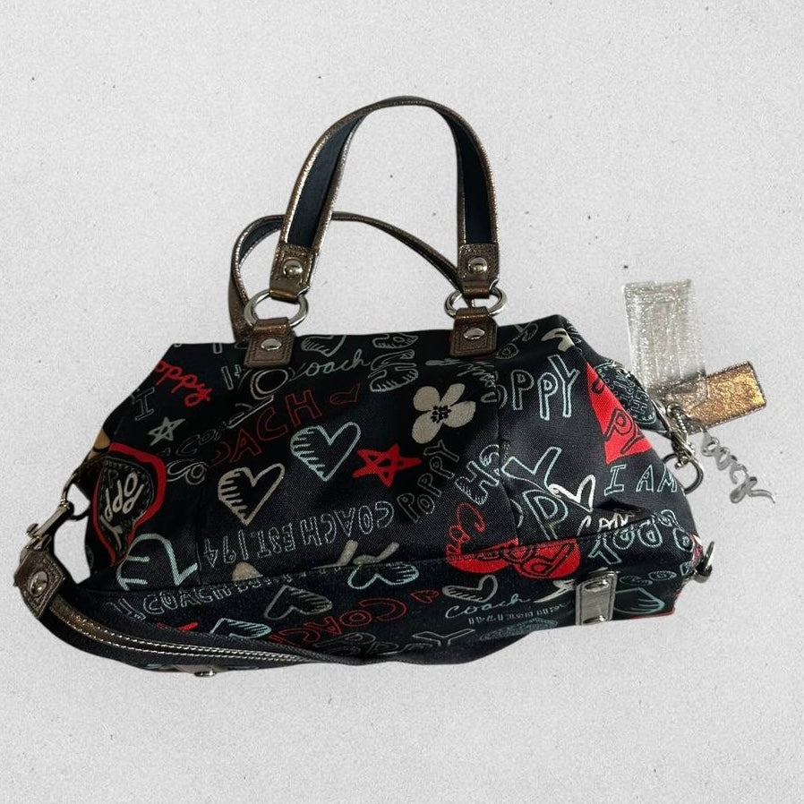 Authentic Vintage Coach Poppy Graffiti Bowling Bag
