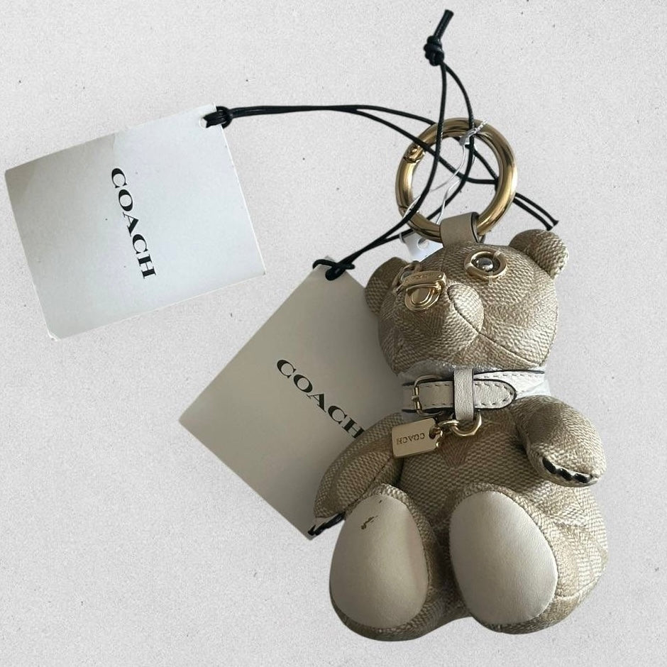 Authentic Coach Collectible Canvas Bear Charm