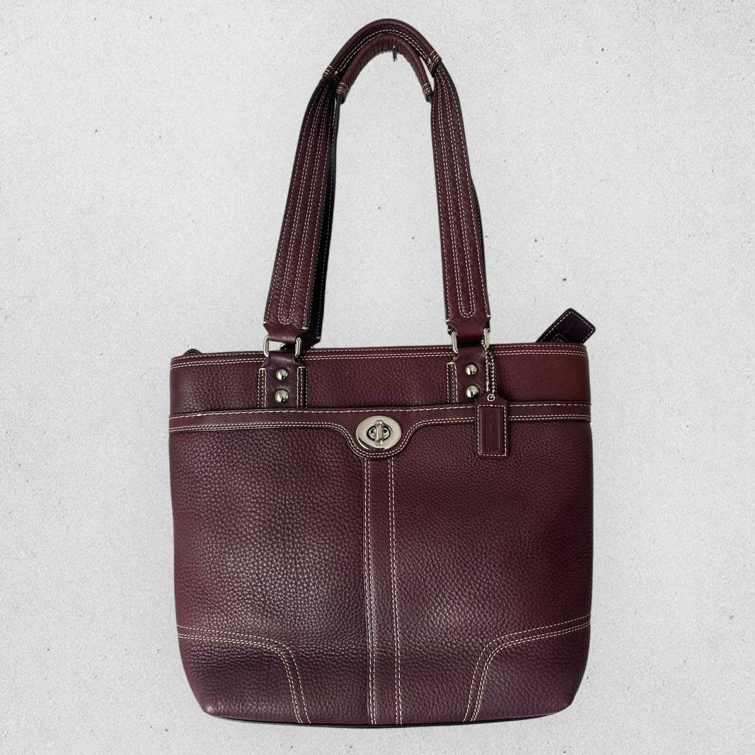 Authentic Vintage Coach Brown Leather Tote Bag