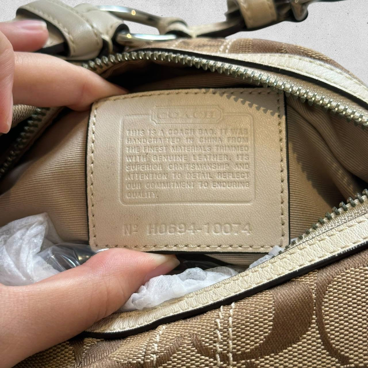 Authentic Vintage Coach Croissant Signature Shoulder Bag Rare