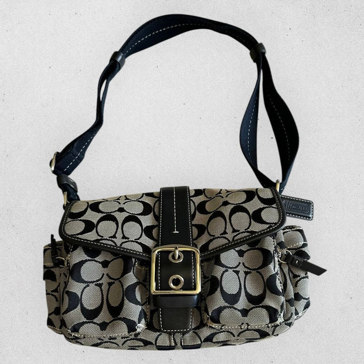 Authentic Vintage Coach Cargo Pocket Signature Shoulder Bag