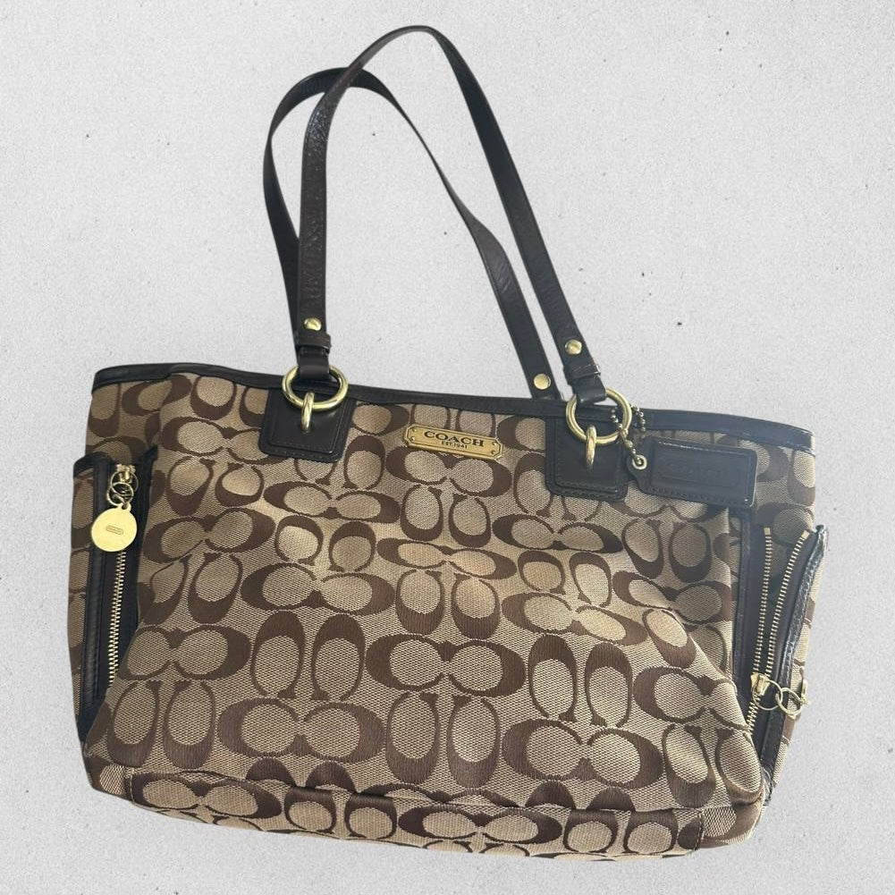 Authentic Vintage Coach Signature Zip Tote Bag